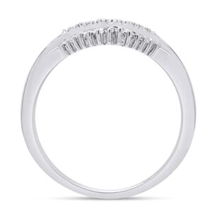 1/5 Carat Baguette & Round Cut White Natural Diamond Double Row Contour Enhancer Guard Band Ring Jewelry for Women in 14K White Gold Over Sterling Silver (0.20 Cttw, Color- I-J, Clarity- I2-I3)-8