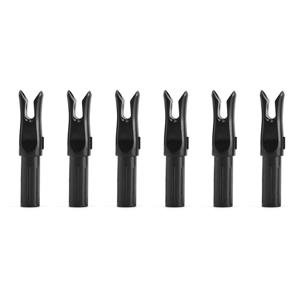 SHARROW Archery Arrows Nocks 6.20mm/.244 inch Inside Diameter Plastic Arrow Nock Tail for Compound Recurve Bow DIY Hunting Shooting Arrows 50 Pack (Black)