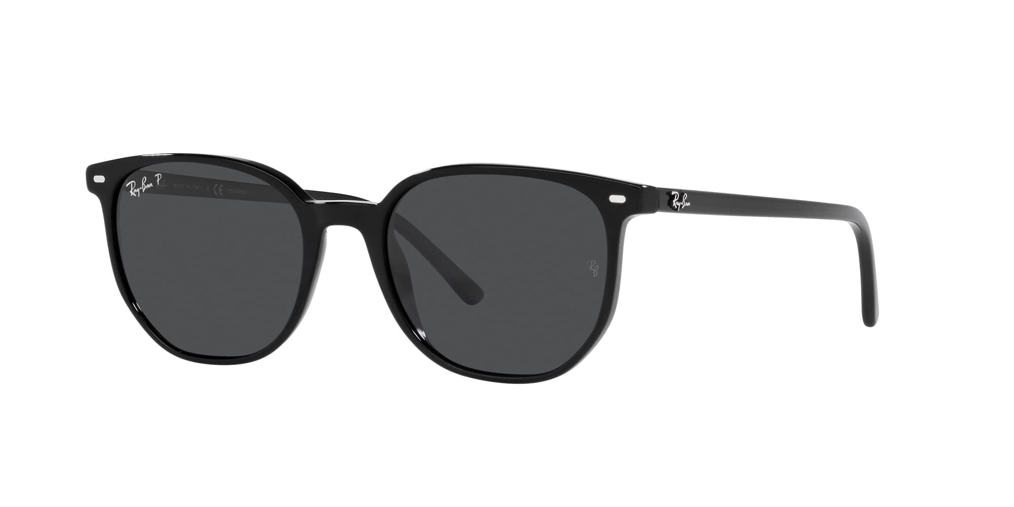 Ray-Ban RB2197 Elliot Square Sunglasses, Black/Polarized Black, 52 mm