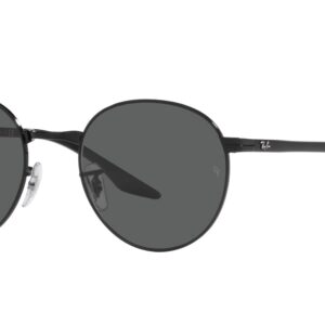 Ray-Ban RB3691 Round Sunglasses, Black/Dark Grey, 51 mm