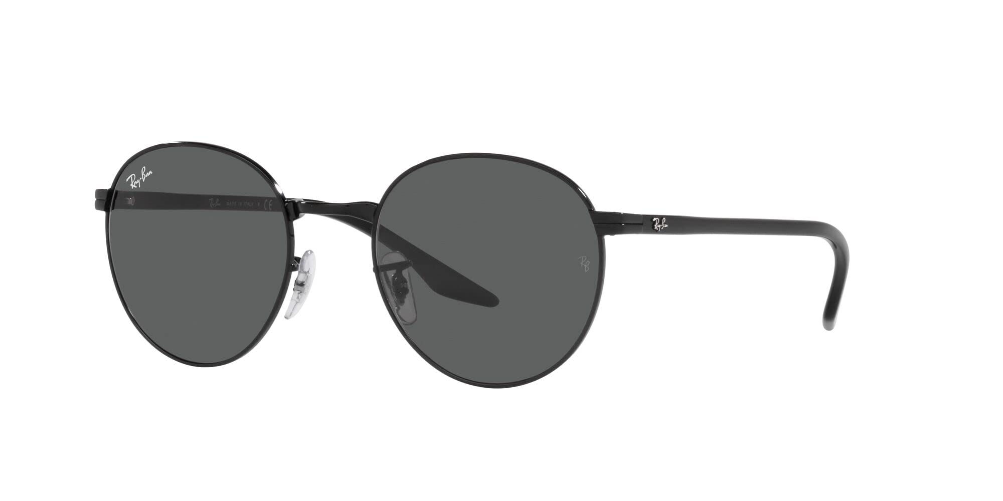 Ray-Ban RB3691 Round Sunglasses, Black/Dark Grey, 51 mm