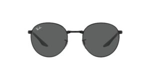 ray-ban rb3691 round sunglasses, black/dark grey, 51 mm