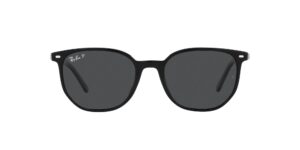 ray-ban rb2197 elliot square sunglasses, black/polarized black, 52 mm