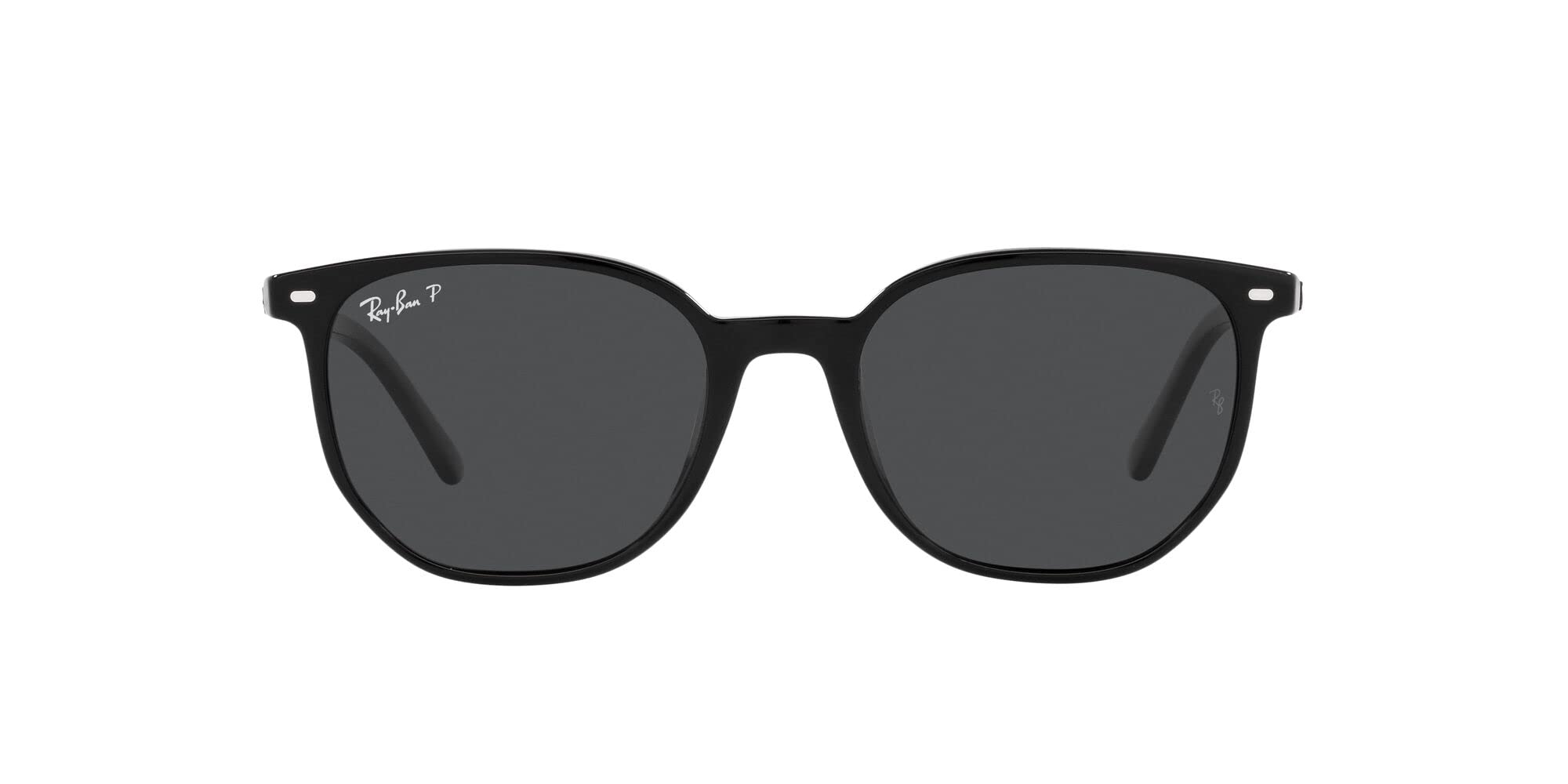 Ray-Ban RB2197 Elliot Square Sunglasses, Black/Polarized Black, 52 mm