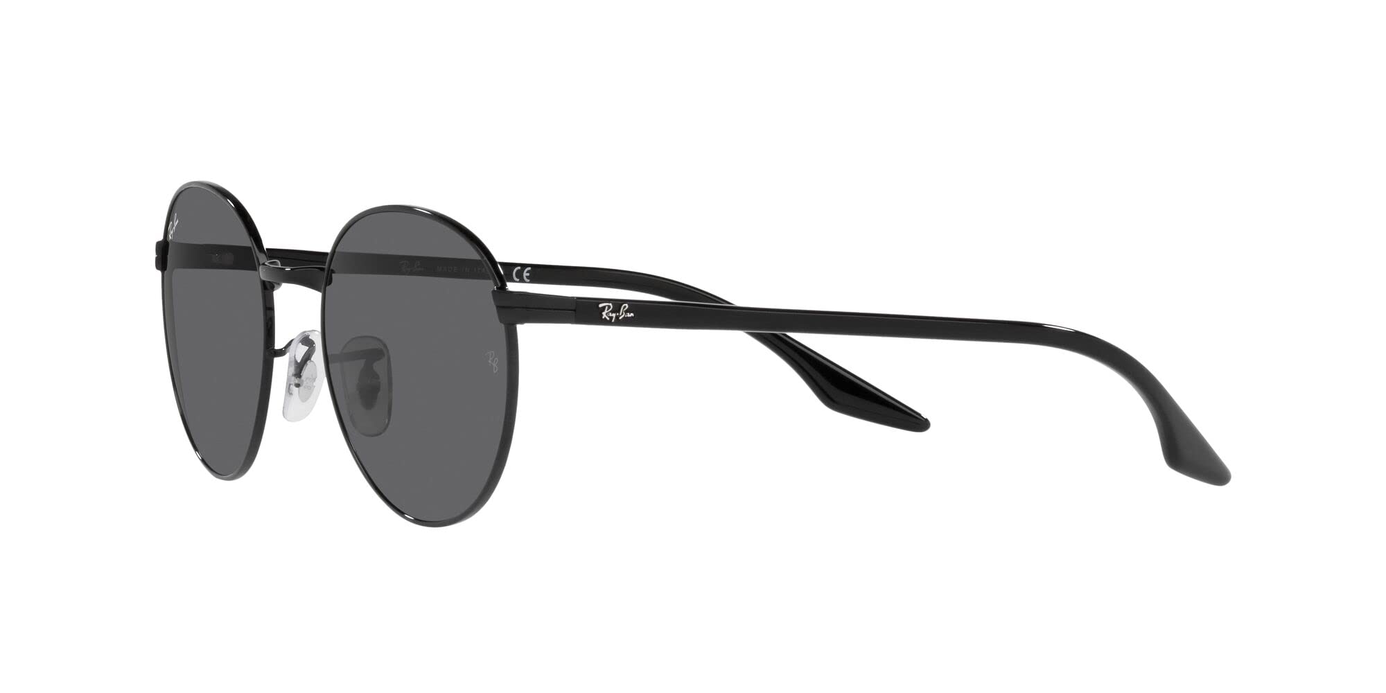 Ray-Ban RB3691 Round Sunglasses, Black/Dark Grey, 51 mm