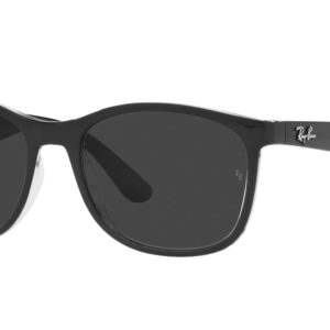 Ray-Ban Rb4374 Square Sunglasses, Black On Transparent/Polarized Black, 56 mm