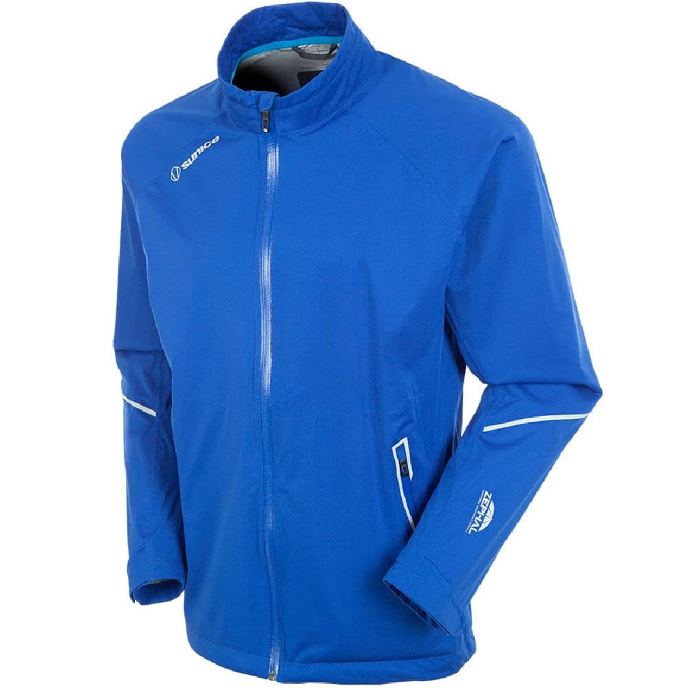 Sunice Jay Men’s Waterproof Breathable Ultra Stretch Performance Jacket (Blue Stone/Magnesium, Small)