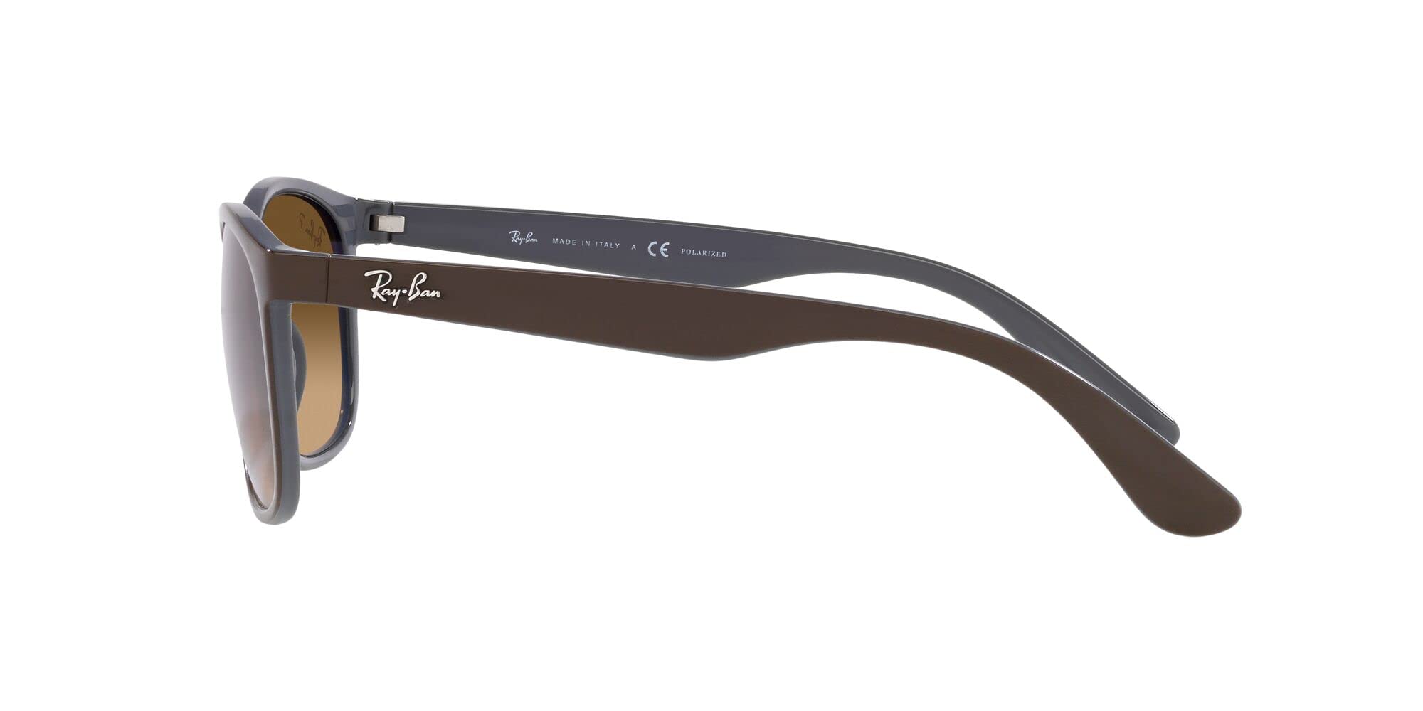 Ray-Ban Rb4374 Square Sunglasses, Brown On Grey/Brown Gradient Polarized, 56 mm