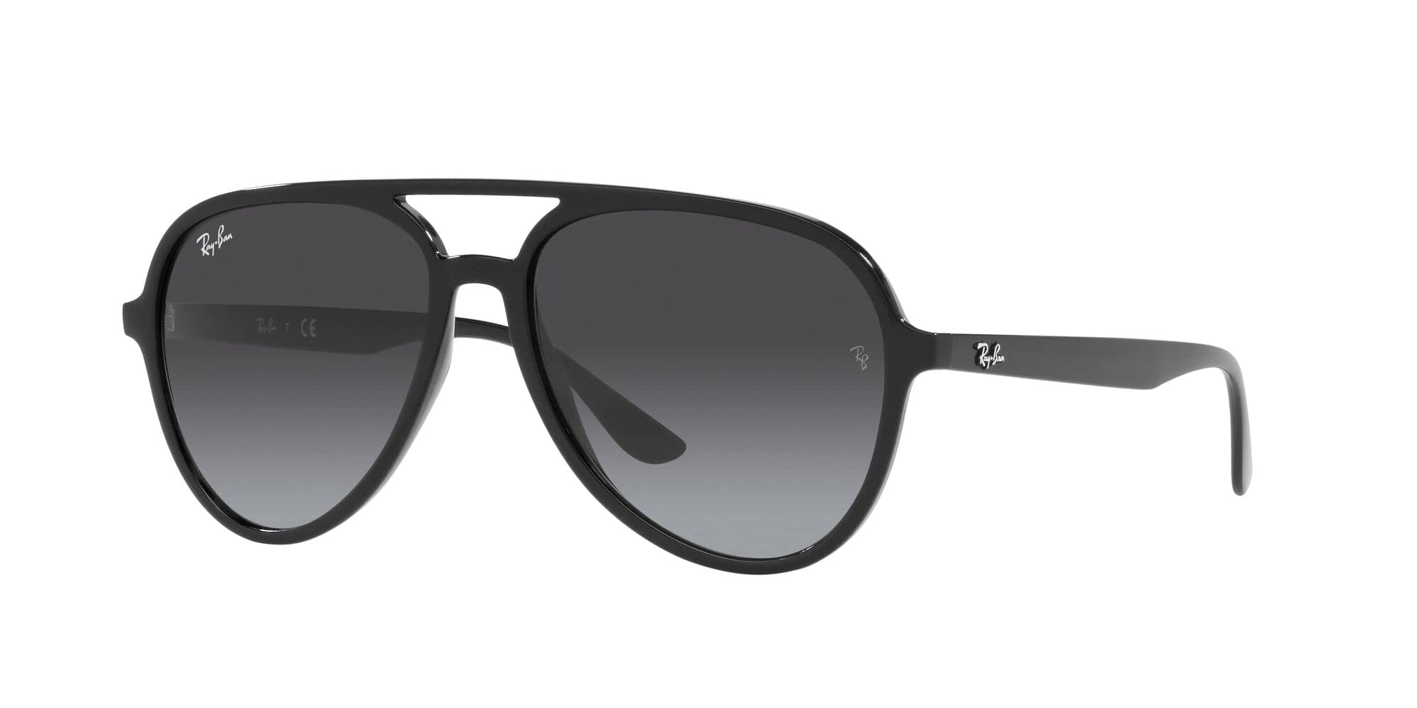 Ray-Ban RB4376 Aviator Sunglasses, Black/Grey Gradient, 57 mm