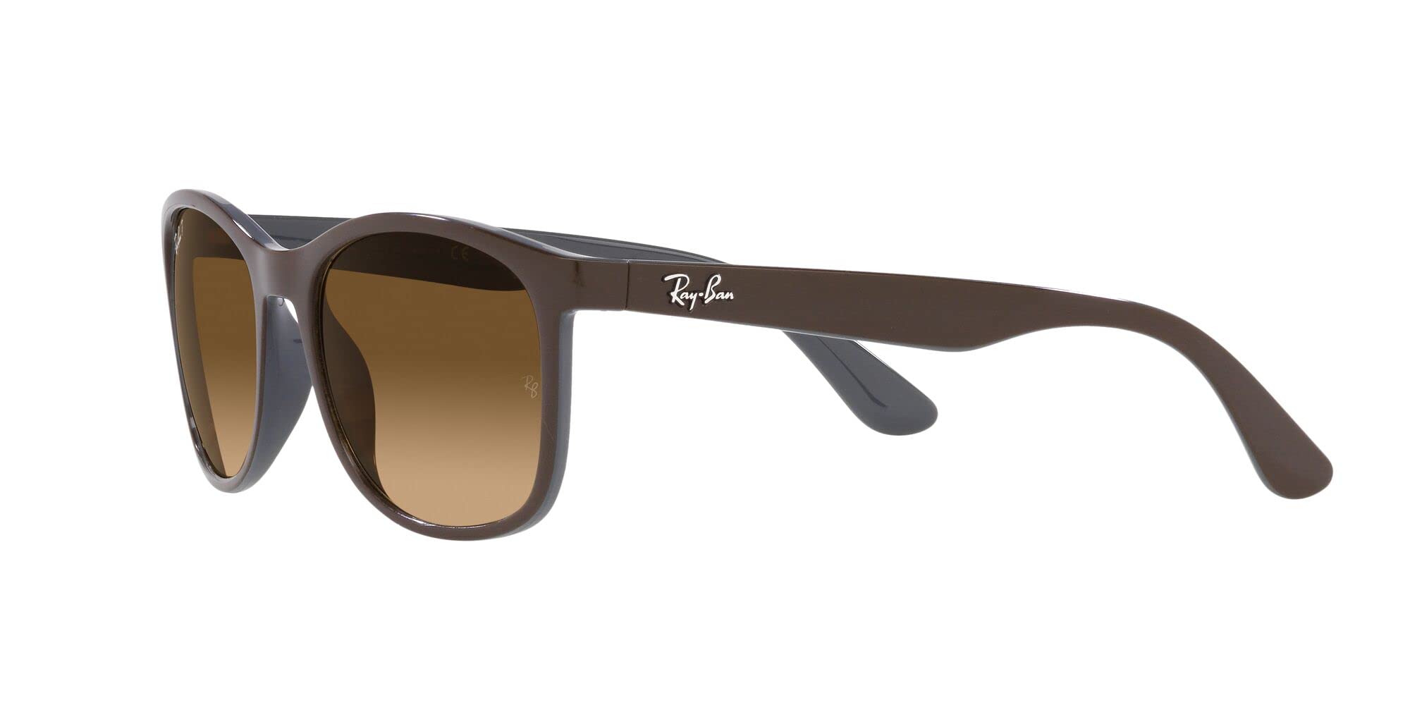 Ray-Ban Rb4374 Square Sunglasses, Brown On Grey/Brown Gradient Polarized, 56 mm