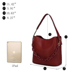 MKF Collection Hobo bag, Top Handle Handbag, Pu Leather Shoulder Purse