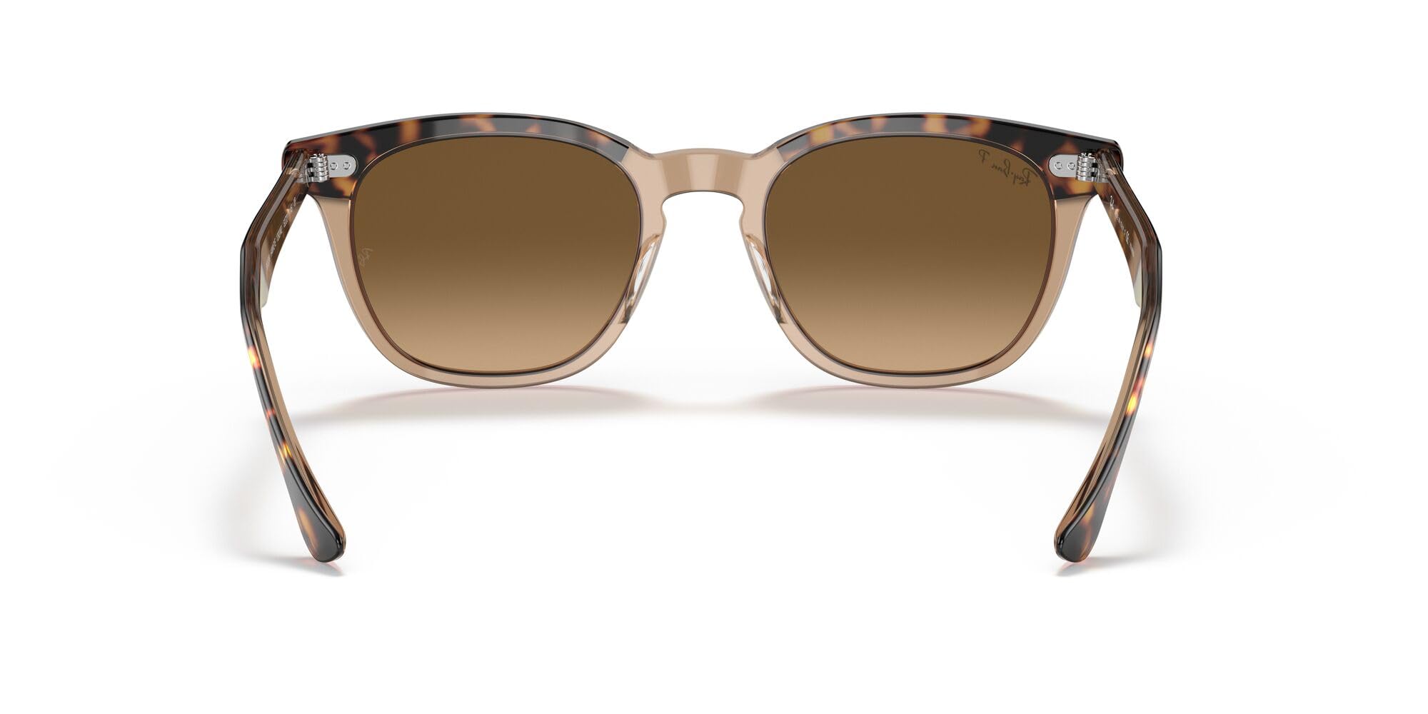 Ray-Ban RB2298 Hawkeye Square Sunglasses, Havana On Transparent Brown/Brown Gradient Polarized, 52 mm