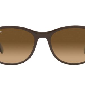 Ray-Ban Rb4374 Square Sunglasses, Brown On Grey/Brown Gradient Polarized, 56 mm