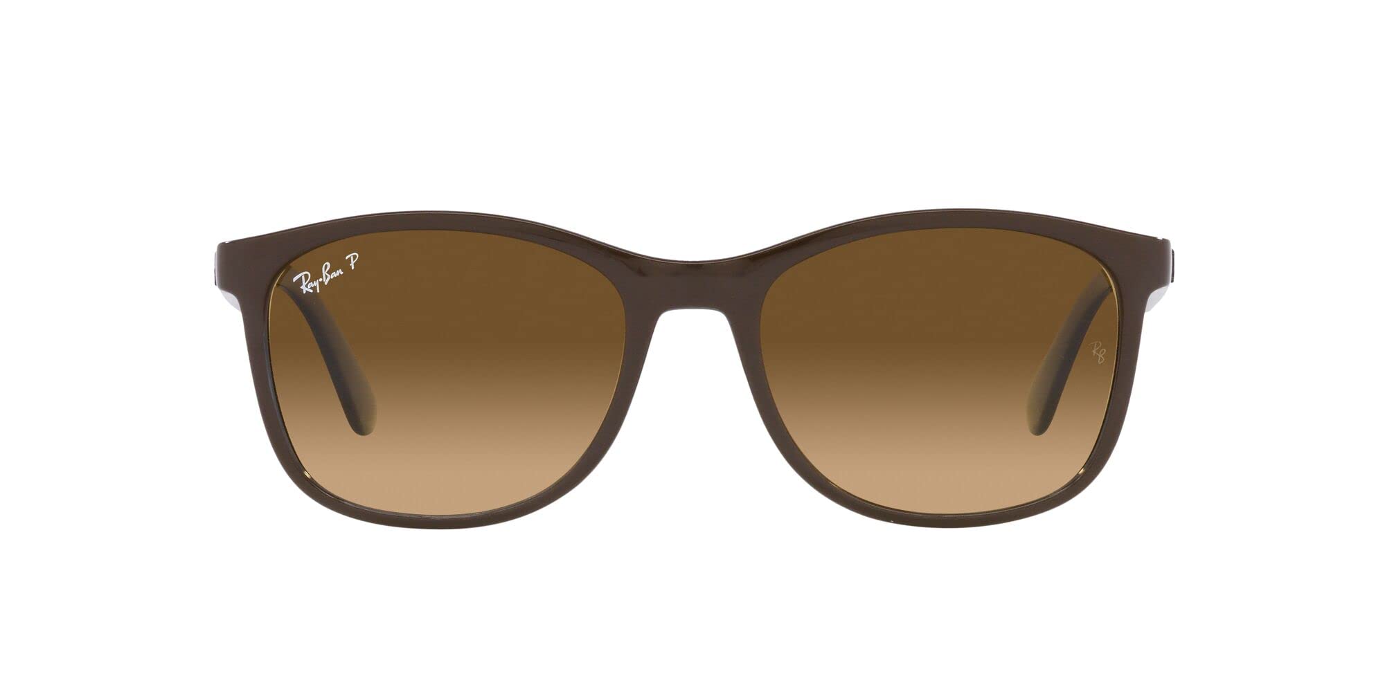 Ray-Ban Rb4374 Square Sunglasses, Brown On Grey/Brown Gradient Polarized, 56 mm