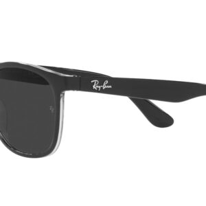 Ray-Ban Rb4374 Square Sunglasses, Black On Transparent/Polarized Black, 56 mm