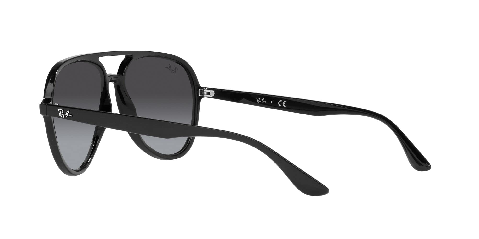 Ray-Ban RB4376 Aviator Sunglasses, Black/Grey Gradient, 57 mm