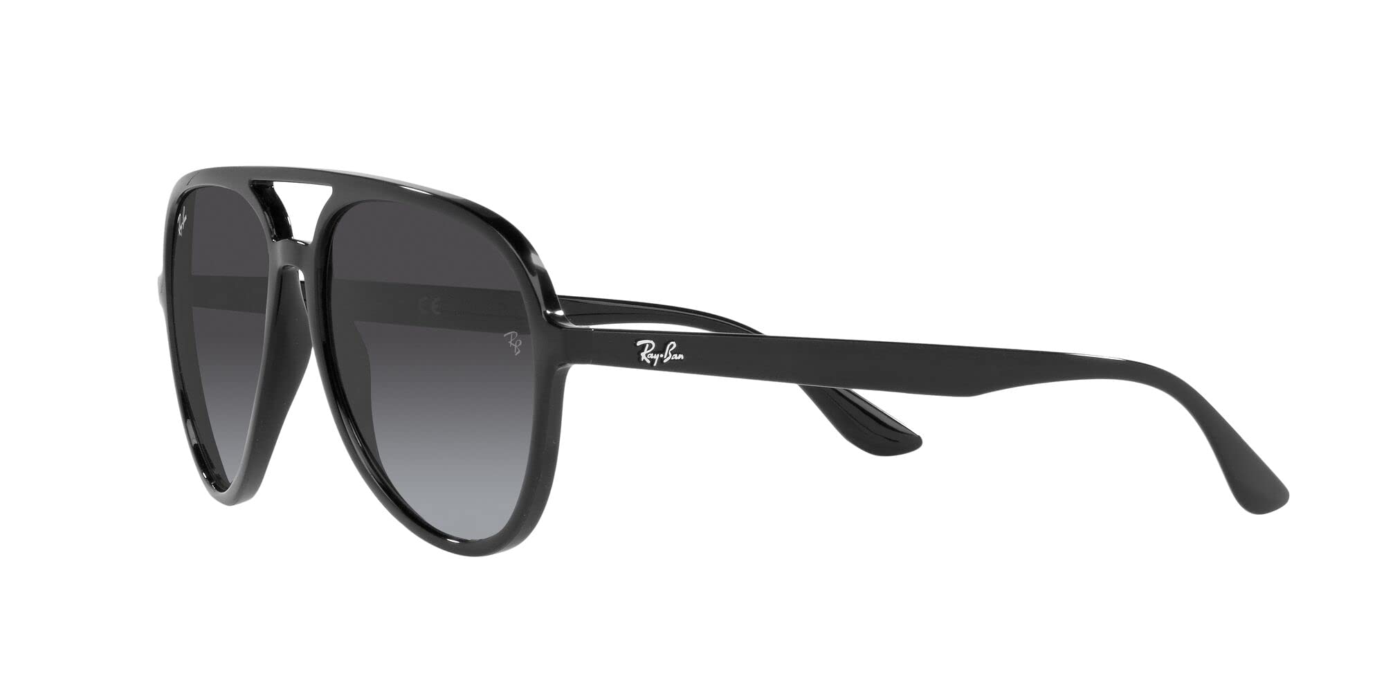 Ray-Ban RB4376 Aviator Sunglasses, Black/Grey Gradient, 57 mm