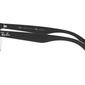 Ray-Ban Rb4374 Square Sunglasses, Black On Transparent/Polarized Black, 56 mm