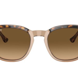 Ray-Ban RB2298 Hawkeye Square Sunglasses, Havana On Transparent Brown/Brown Gradient Polarized, 52 mm