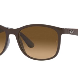 Ray-Ban Rb4374 Square Sunglasses, Brown On Grey/Brown Gradient Polarized, 56 mm