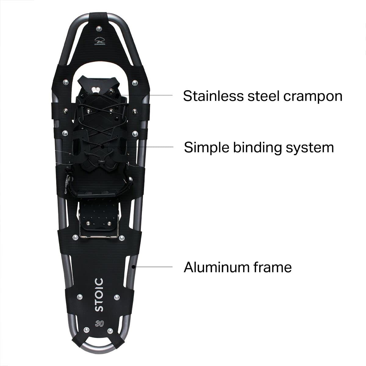 30in Snowshoes, Stoic Gray, One Size