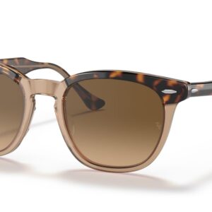 Ray-Ban RB2298 Hawkeye Square Sunglasses, Havana On Transparent Brown/Brown Gradient Polarized, 52 mm