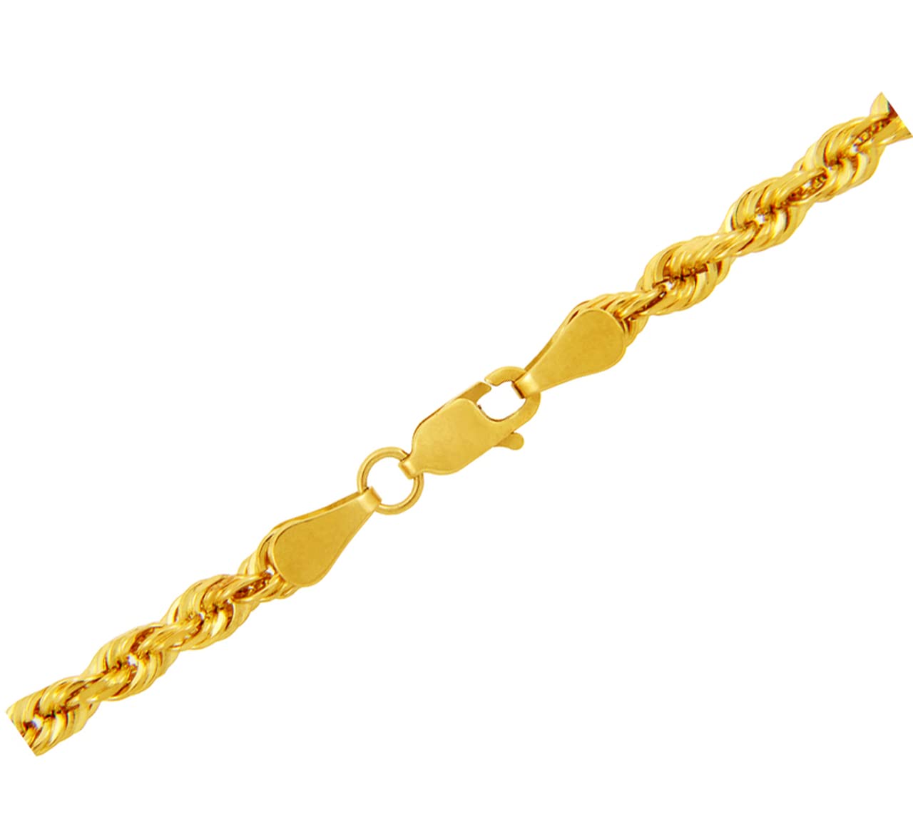 Polished 10k Yellow Gold Ultra Light Rope Chain Necklace, 2mm (16")