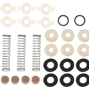 TUOREN Trumpet Repair Kit include 6 Piston Valve Guides 12 Felt Washers 4 Water Key Spit Valve Cork Pad 3 Spring 2 O Ring Bumper Stopper Trumpet Valve Replacement Parts