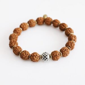 Authentic Rudraksha Mala 5face - Rudraksha bracelet(11mm)-Suitable for yoga, meditation and wearing - No chemical, wax and color treatment - Imported from Nepal