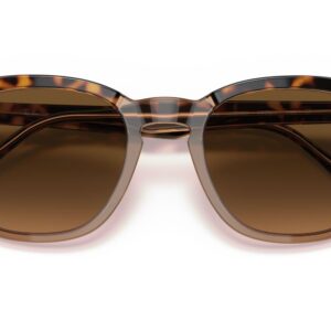 Ray-Ban RB2298 Hawkeye Square Sunglasses, Havana On Transparent Brown/Brown Gradient Polarized, 52 mm