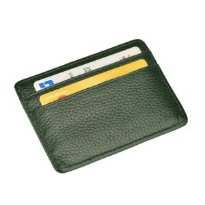 eastnights credit card holder slim wallet leather minimalist wallet with id window (green)