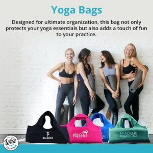 Wild Essentials Yoga Bag Yoga Now Wine Later Exercise tote, large mat carrier with shoulder strap and inside pocket, fits most yoga mats, Rugged 10 ounce, recycled cotton canvas