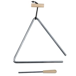 8 inch musical triangle instrument, steel triangle percussion bell with striker