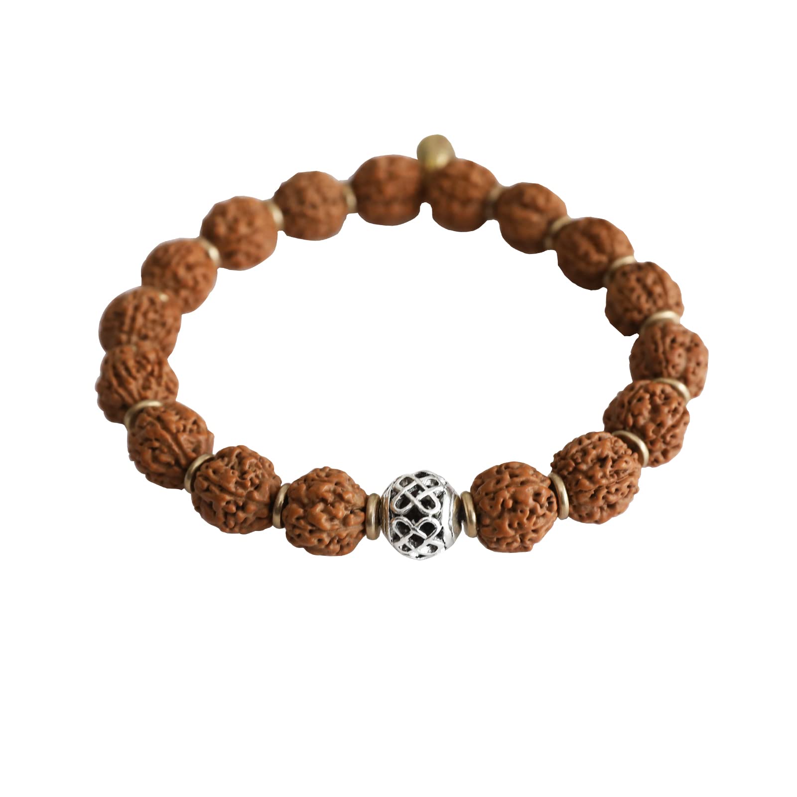 Authentic Rudraksha Mala 5face - Rudraksha bracelet(11mm)-Suitable for yoga, meditation and wearing - No chemical, wax and color treatment - Imported from Nepal