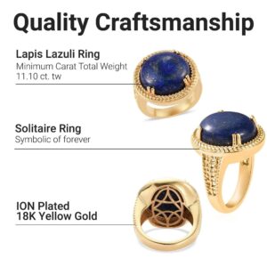 Shop LC 18K Yellow Gold Ion Plated Lapis Lazuli Ring for Women Jewelry Jewelry Size 7 Birthday Gifts for Women