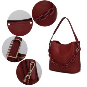 MKF Collection Hobo bag, Top Handle Handbag, Pu Leather Shoulder Purse