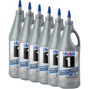 mobil1 1043611 full synthetic gear lubricant, 75w-90 quart 6 pk