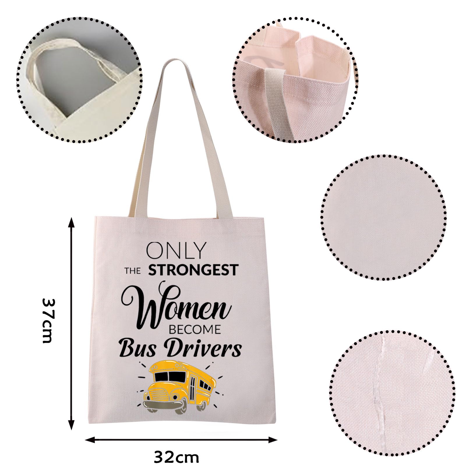 VAMSII Bus Driver Tote Bag Bus Driver Appreciation Gifts for Women Funny Bus Driver Gifts Shoulder Shopping Bag (WT-Bus Driver tote)