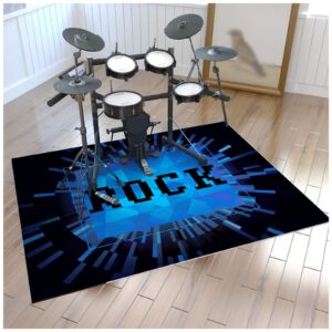 FRIKE Non Slip Soundproof Drum Mat Thickened Rectangle Carpet Professional Musical Instrument Bass Drum Snare Blanket Electronic Drum Kit Rugs(Size:80 * 120 cm,Color:001)