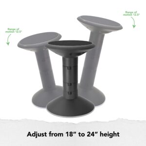 Storex Active Tilt Stool – Ergonomic Seating for Flexible Office Space and Standing Desks, Adjustable 12-24 Inch Height, Black (00320A01C)