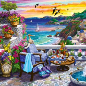 Ravensburger Santorini Sunset Puzzle - 300 Piece Large Format | Unique Softclick Technology | Vibrant, Glare-Free Imagery | Durable & Eco-Friendly | Ideal for All Ages