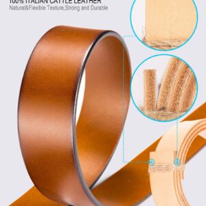 WOLFANT Full Grain Leather Belt,100% Italian Real Solid Leather