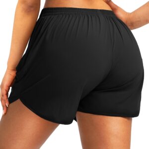 G Gradual Women's Running Shorts with Zipper Pockets Quick Dry Athletic Workout Gym 3" Short Shorts for Women with Comfy Liner (black, Medium)