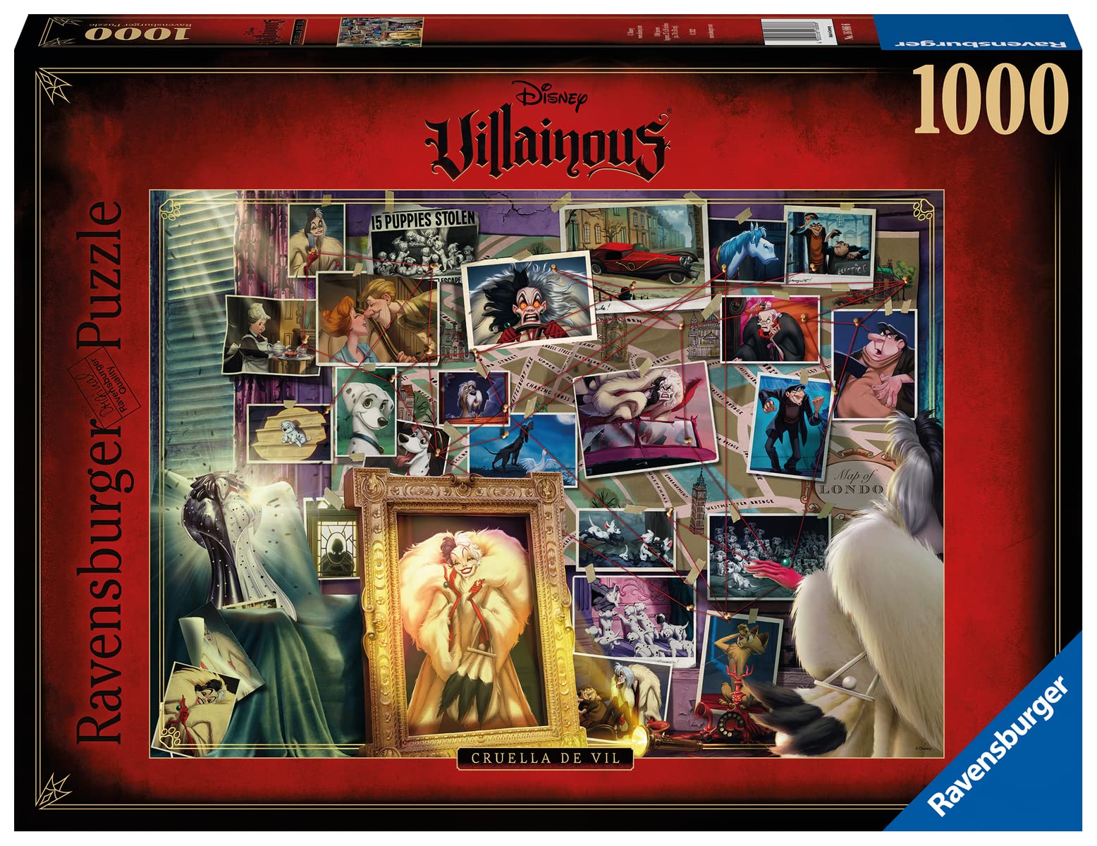 Ravensburger Disney Villainous: Cruella de Vil - 1000 Piece Jigsaw Puzzle for Kids and Adults | Unique Pieces with Softclick Technology | Vibrant, Glare-Free Design | Ideal for Ages 14+