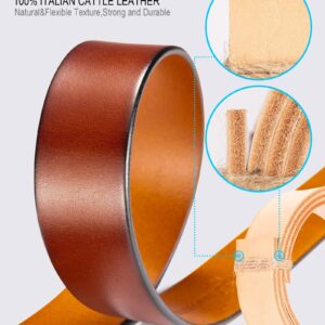 WOLFANT Full Grain Leather Belt,100% Italian Real Solid Leather