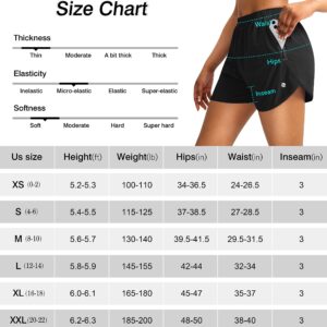 G Gradual Women's Running Shorts with Zipper Pockets Quick Dry Athletic Workout Gym 3" Short Shorts for Women with Comfy Liner (light blue, Medium)