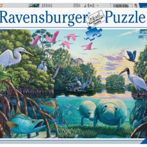 Ravensburger Manatee Moments - 500 Piece Jigsaw Puzzle | Unique Softclick Technology | Vibrant Imagery | Eco-Friendly Materials | Ideal Gift for Puzzle Enthusiasts