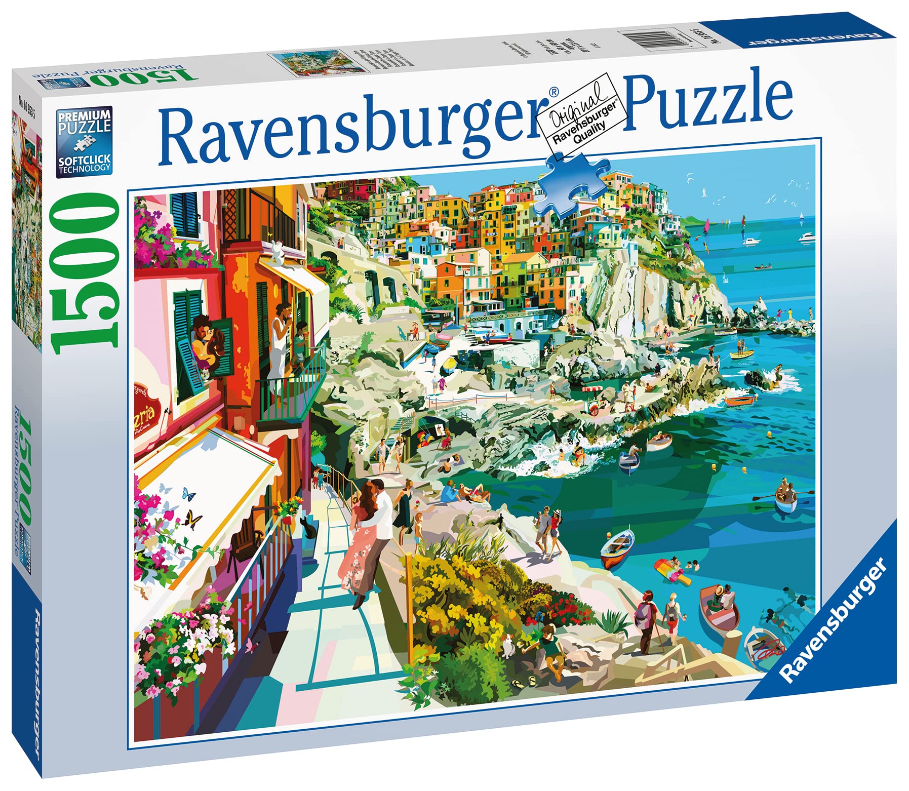 Ravensburger Romance in Cinque Terre 1500 Piece Jigsaw Puzzle for Adults - 16953 - Every Piece is Unique, Softclick Technology Means Pieces Fit Together Perfectly