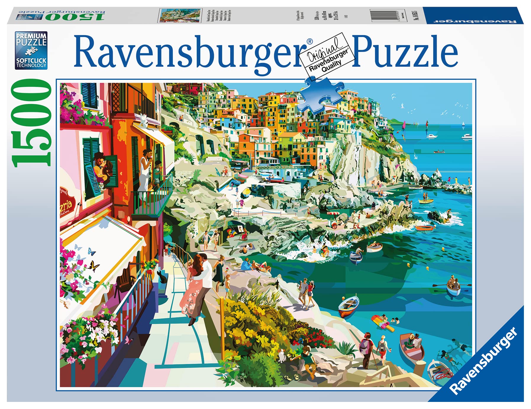 Ravensburger Romance in Cinque Terre 1500 Piece Jigsaw Puzzle for Adults - 16953 - Every Piece is Unique, Softclick Technology Means Pieces Fit Together Perfectly