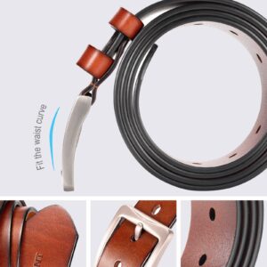 WOLFANT Full Grain Leather Belt,100% Italian Real Solid Leather